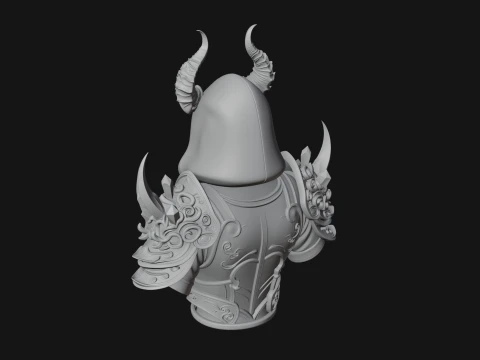 Hooded Crystal Sorcerer Bust Statue Design 5 - 3D Print Model 3D Print Model