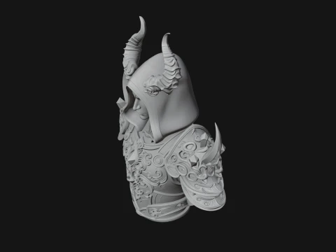 Hooded Crystal Sorcerer Bust Statue Design 5 - 3D Print Model 3D Print Model