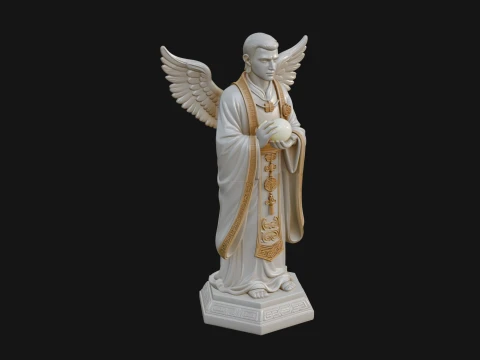 Winged Priest Statue Design 2 - 3D Print Model 3D Print Model