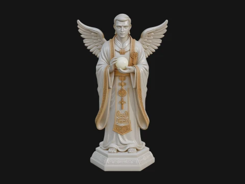 Winged Priest Statue Design 2 - 3D Print Model 3D Print Model