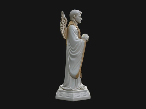 Winged Priest Statue Design 2 - 3D Print Model 3D Print Model