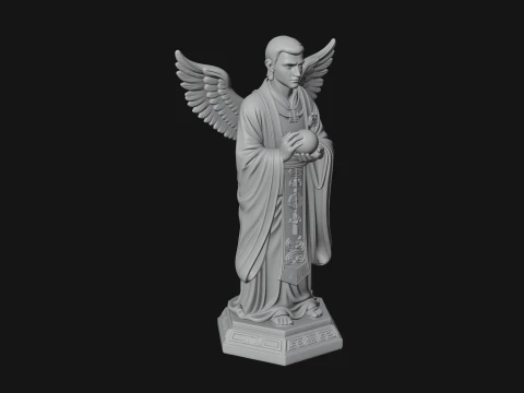 Winged Priest Statue Design 2 - 3D Print Model 3D Print Model