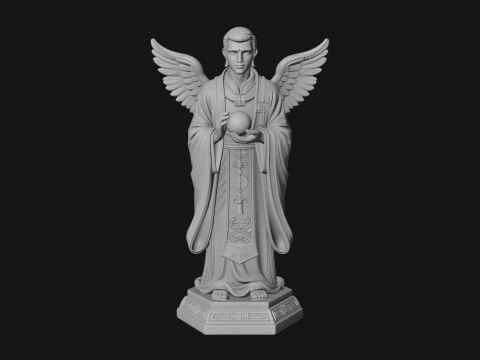 Winged Priest Statue Design 2 - 3D Print Model 3D Print Model