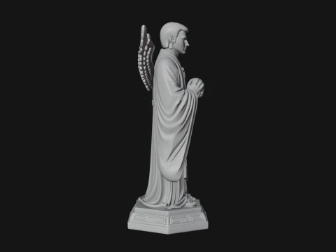 Winged Priest Statue Design 2 - 3D Print Model 3D Print Model