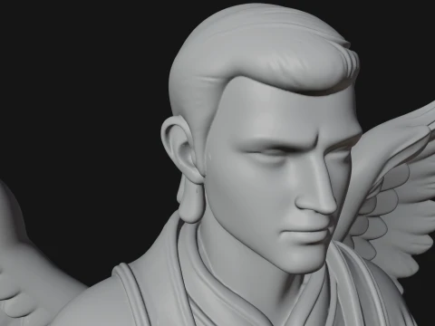 Winged Priest Statue Design 2 - 3D Print Model 3D Print Model