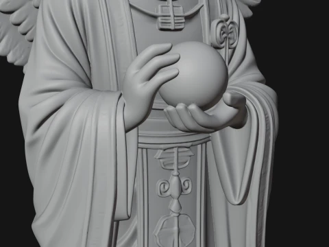 Winged Priest Statue Design 2 - 3D Print Model 3D Print Model