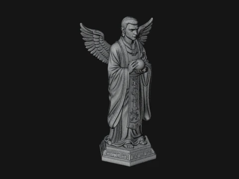 Winged Priest Statue Design 2 - 3D Print Model 3D Print Model