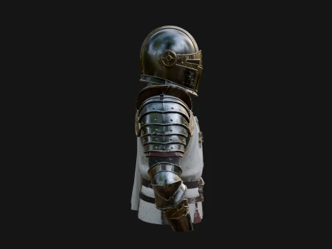 Crusader Knight Bust Statue Design 3 - 3D Print Model 3D Print Model