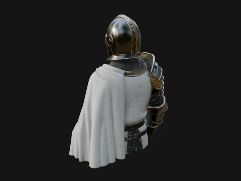 Crusader Knight Bust Statue Design 3 - 3D Print Model 3D Print Model