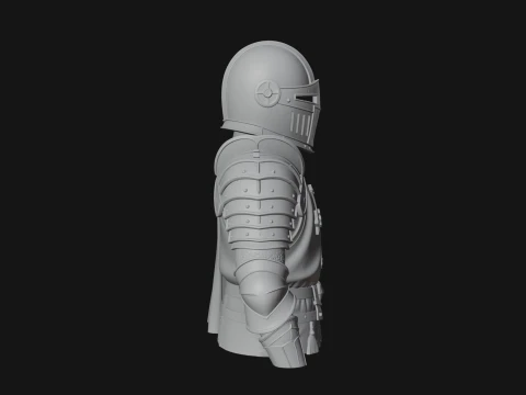 Crusader Knight Bust Statue Design 3 - 3D Print Model 3D Print Model