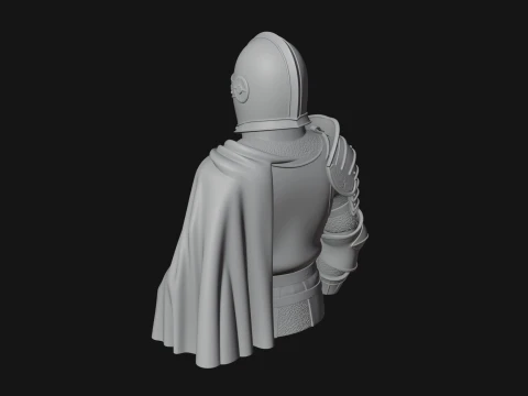 Crusader Knight Bust Statue Design 3 - 3D Print Model 3D Print Model