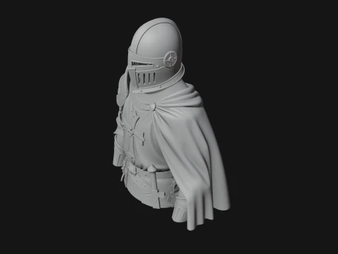 Crusader Knight Bust Statue Design 3 - 3D Print Model 3D Print Model