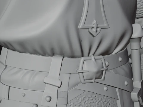 Crusader Knight Bust Statue Design 3 - 3D Print Model 3D Print Model
