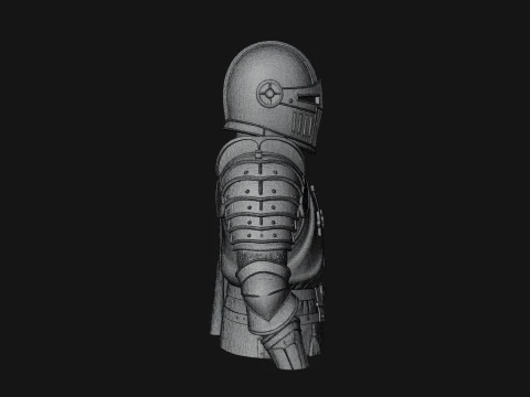 Crusader Knight Bust Statue Design 3 - 3D Print Model 3D Print Model