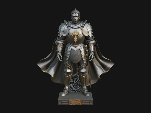 Holy Knight Statue Design 3 - 3D Print Model 3D Print Model