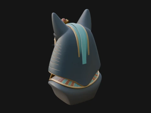 Bastet Cat Goddess Bust Statue Design 1 - 3D Print Model 3D Print Model