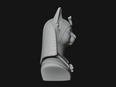Bastet Cat Goddess Bust Statue Design 1 - 3D Print Model 3D Print Model