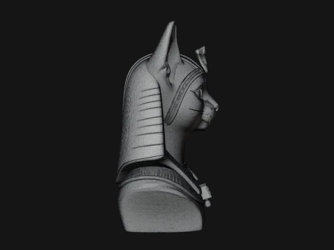 Bastet Cat Goddess Bust Statue Design 1 - 3D Print Model 3D Print Model