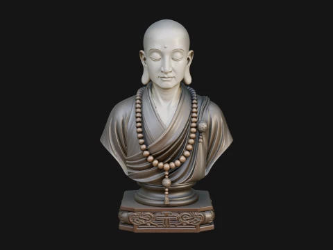Praying Monk Bust Statue Design 2 - 3D Print Model 3D Print Model