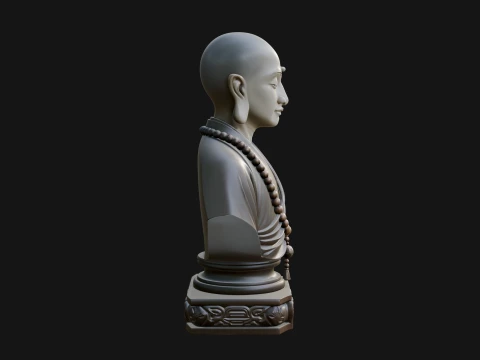 Praying Monk Bust Statue Design 2 - 3D Print Model 3D Print Model