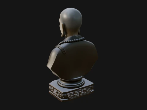 Praying Monk Bust Statue Design 2 - 3D Print Model 3D Print Model