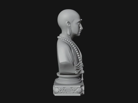 Praying Monk Bust Statue Design 2 - 3D Print Model 3D Print Model