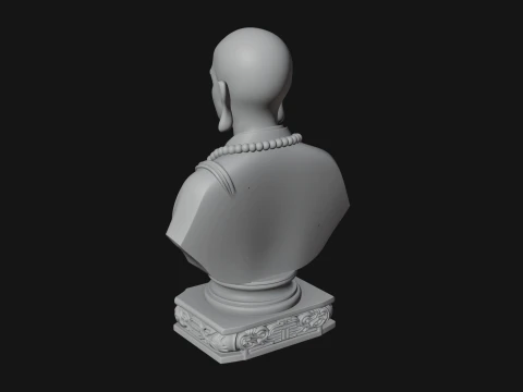 Praying Monk Bust Statue Design 2 - 3D Print Model 3D Print Model