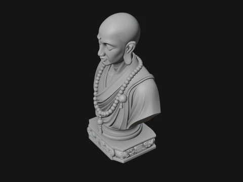 Praying Monk Bust Statue Design 2 - 3D Print Model 3D Print Model