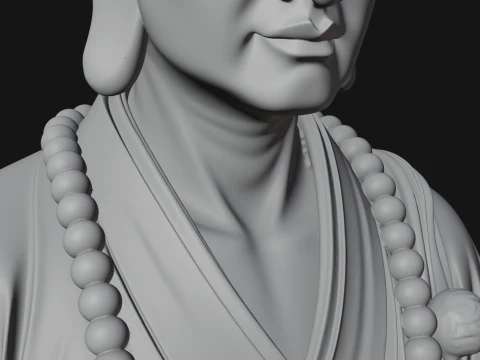 Praying Monk Bust Statue Design 2 - 3D Print Model 3D Print Model