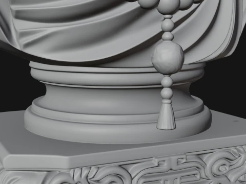 Praying Monk Bust Statue Design 2 - 3D Print Model 3D Print Model