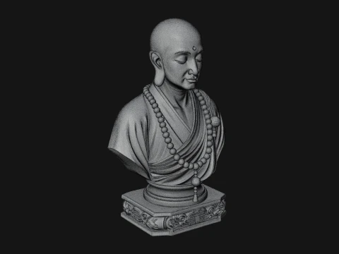 Praying Monk Bust Statue Design 2 - 3D Print Model 3D Print Model