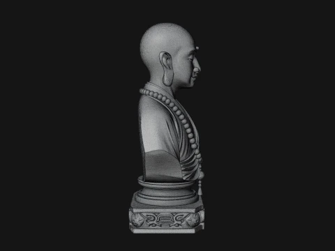 Praying Monk Bust Statue Design 2 - 3D Print Model 3D Print Model