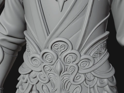 Horned Elf Lord Bust Statue Design 4 - 3D Print Model 3D Print Model