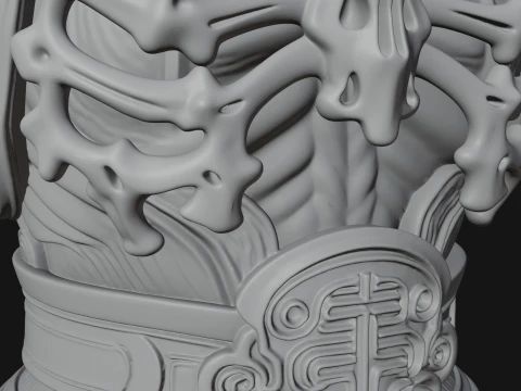 Horned Dragon Demon Bust Statue Design 2 - 3D Print Model 3D Print Model