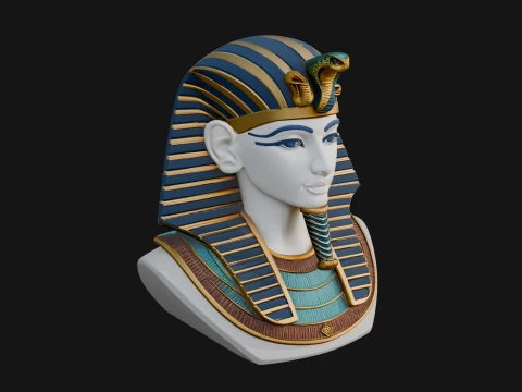 Pharaoh Nemes Bust Statue Design 8 - 3D Print Model 3D Print Model