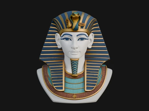 Pharaoh Nemes Bust Statue Design 8 - 3D Print Model 3D Print Model