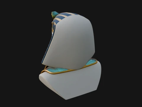 Pharaoh Nemes Bust Statue Design 8 - 3D Print Model 3D Print Model