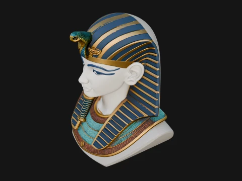 Pharaoh Nemes Bust Statue Design 8 - 3D Print Model 3D Print Model