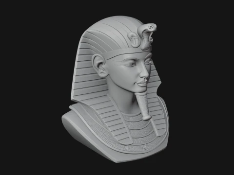 Pharaoh Nemes Bust Statue Design 8 - 3D Print Model 3D Print Model