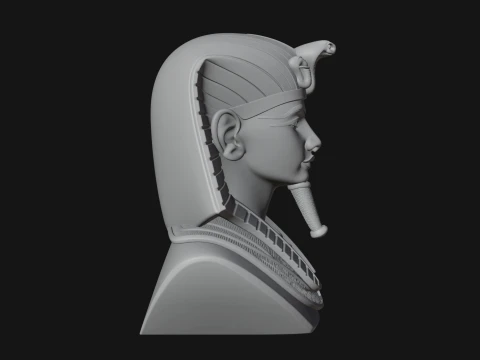 Pharaoh Nemes Bust Statue Design 8 - 3D Print Model 3D Print Model