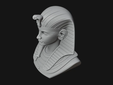Pharaoh Nemes Bust Statue Design 8 - 3D Print Model 3D Print Model