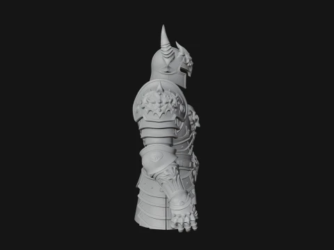 Horned Armor Display Bust Statue Design 2 - 3D Print Model 3D Print Model