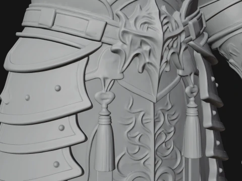Horned Armor Display Bust Statue Design 2 - 3D Print Model 3D Print Model