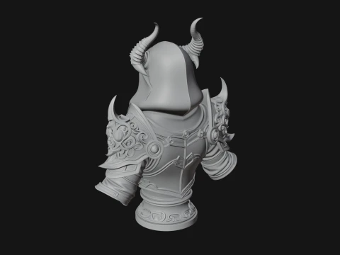 Hooded Crystal Sorcerer Bust Statue Design 6 - 3D Print Model 3D Print Model