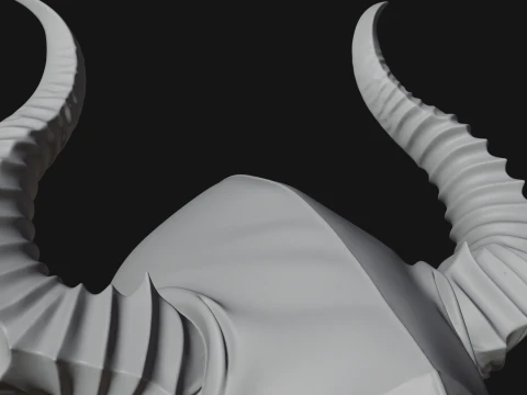 Hooded Crystal Sorcerer Bust Statue Design 6 - 3D Print Model 3D Print Model
