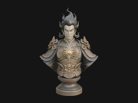 Chinese General Bust Statue Design 3 - 3D Print Model 3D Print Model