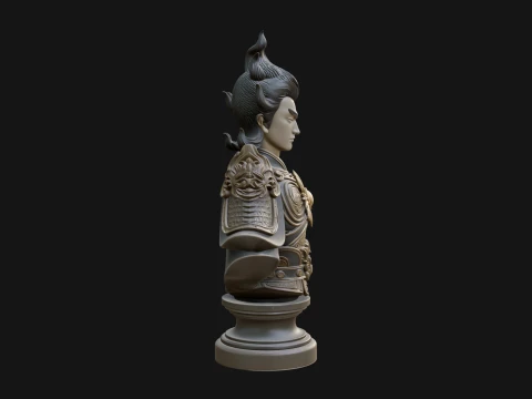 Chinese General Bust Statue Design 3 - 3D Print Model 3D Print Model