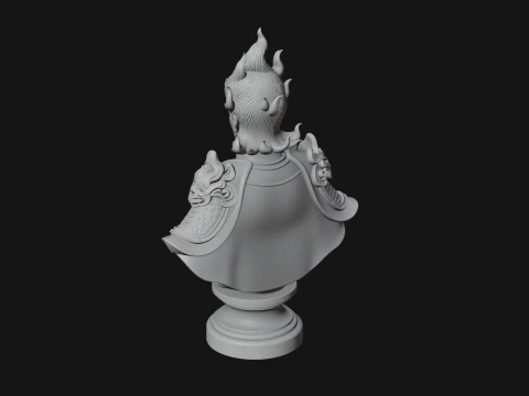 Chinese General Bust Statue Design 3 - 3D Print Model 3D Print Model