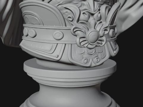 Chinese General Bust Statue Design 3 - 3D Print Model 3D Print Model