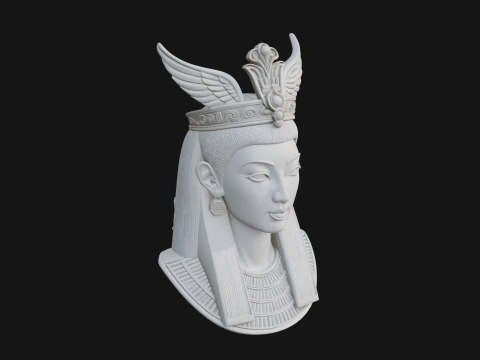 Winged Egyptian Goddess Bust Statue Design 3 - 3D Print Model 3D Print Model